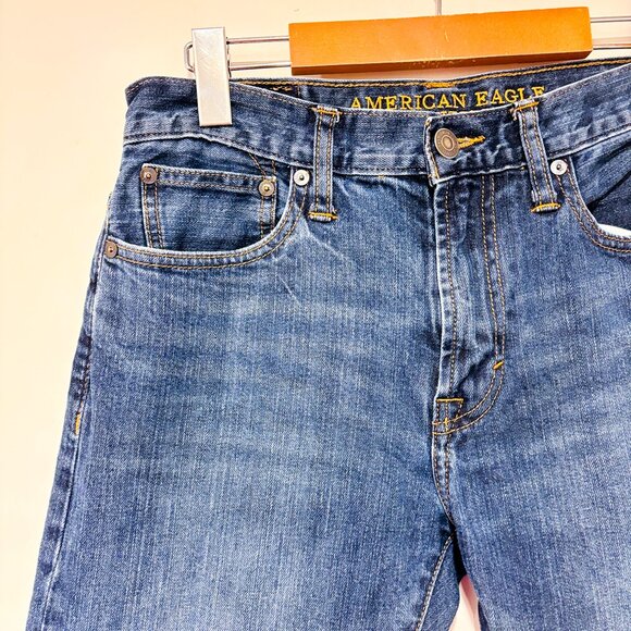 AMERICAN EAGLE Dark Wash Slim Jeans | Men’s Blue Faded Denim | Size 30x30 * - Picture 6 of 10
